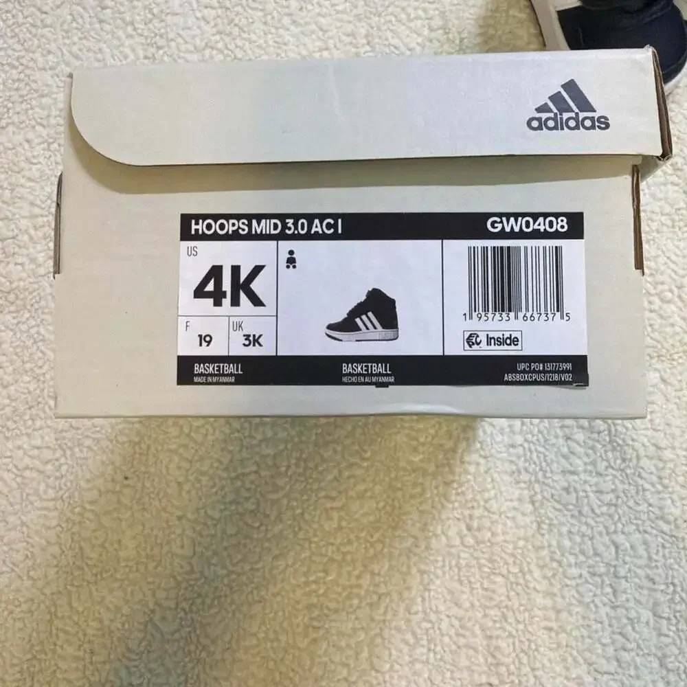 Adidas Hoops Mid 3.0 AC I Toddler Sneakers Size 4K
